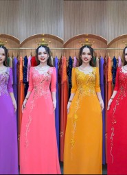  ÁO DÀI DẠ HỘI HỒNG RUỐC - DH1067