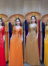  ÁO DÀI DẠ HỘI VÀNG ĐỒNG -  DH1066