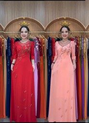  ÁO DÀI DẠ HỘI ĐỎ TƯƠI- DH1060