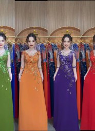  ÁO DÀI DẠ HỘI CAM MỸ - DH014B 