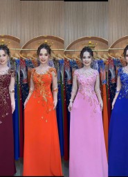  ÁO DÀI DẠ HỘI CAM MỸ - DH014B 