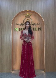  ÁO DÀI DẠ HỘI MÀU ĐỎ -  DHCC103