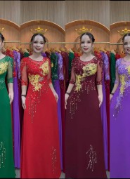 ÁO DÀI DẠ HỘI TÍM CÀ - DH1055