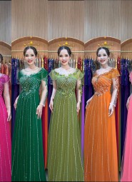 ÁO DÀI DẠ HỘI CAO CẤP CAM NGHỆ - DHCC101