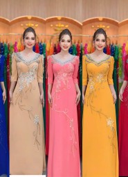  ÁO DÀI DẠ HỘI ĐỎ TƯƠI - DH1030