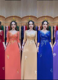  ÁO DÀI DẠ HỘI ĐỎ ĐÔ - DH1068