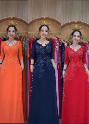  ÁO DÀI DẠ HỘI ĐỎ TƯƠI - DH1061