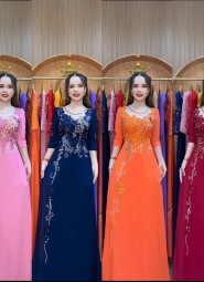  ÁO DÀI DẠ HỘI XANH ĐEN - DH1067