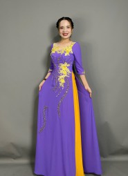  ÁO DÀI DẠ HỘI XANH ĐEN  DH1048 