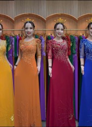  ÁO DÀI DẠ HỘI CAM NGHỆ - DH1057