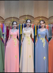  ÁO DÀI DẠ HỘI XÁM - DH1073