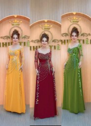  ÁO DÀI DẠ HỘI ĐỎ MẬN - DHCC105