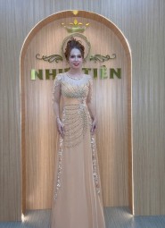  ÁO DÀI DẠ HỘI DA SẬM -  DHCC105