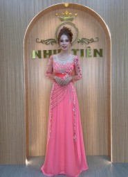  ÁO DÀI DẠ HỘI HỒNG DÂU - DHCC105
