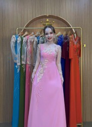  ÁO DÀI DẠ HỘI HỒNG RUỐC - DH1069