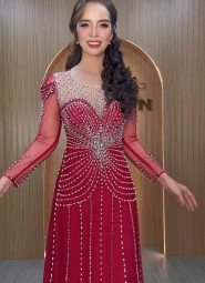  ÁO DÀI DẠ HỘI MÀU ĐỎ -  DHCC103