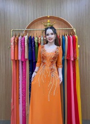 ÁO DÀI DẠ HỘI CAM NGHỆ - DH1066