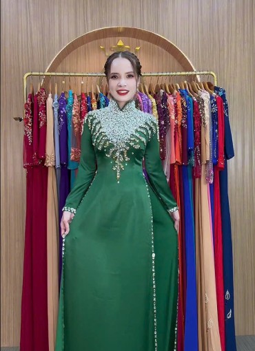 ÁO DÀI TRUYỀN THỐNG XANH LÁ - AD19