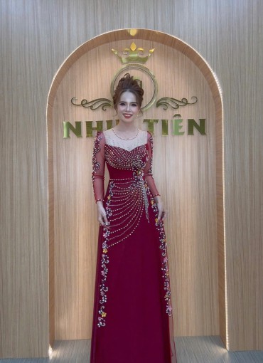 ÁO DÀI DẠ HỘI ĐỎ MẬN - DHCC105
