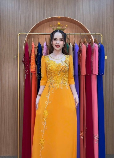  ÁO DÀI DẠ HỘI VÀNG ĐỒNG -  DH1067