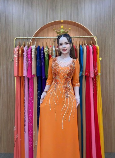 ÁO DÀI DẠ HỘI CAM NGHỆ - DH1066