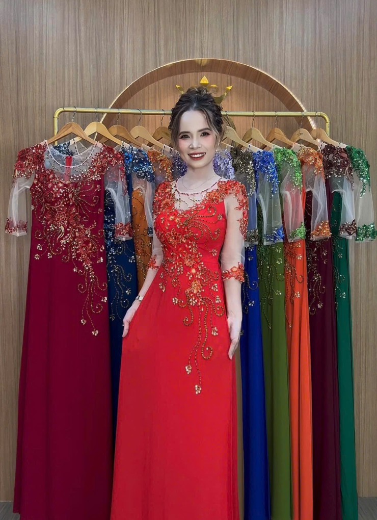  ÁO DÀI DẠ HỘI ĐỎ TƯƠI - DH014B 