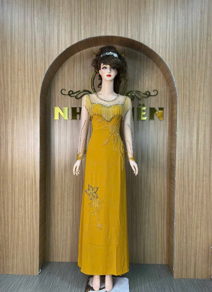  ÁO DÀI DẠ HỘI VÀNG ĐỒNG -  DH1065 