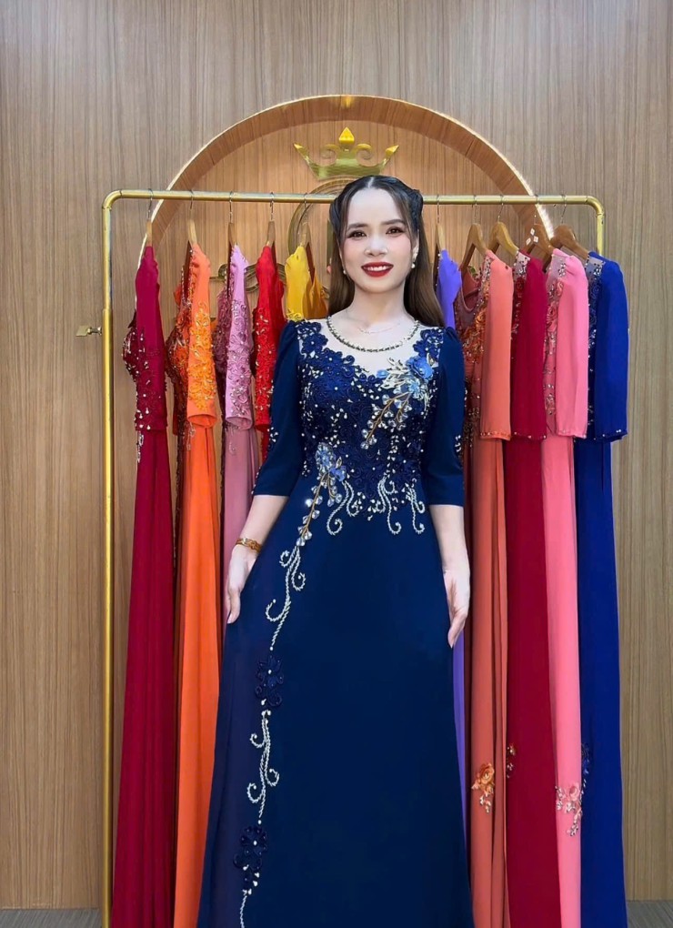  ÁO DÀI DẠ HỘI XANH ĐEN - DH1067 