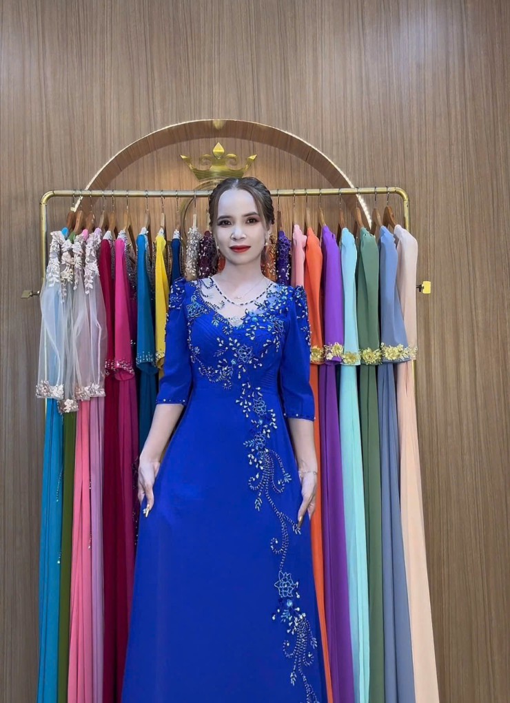 ÁO DÀI DẠ HỘI XANH COBAN - DH1072 