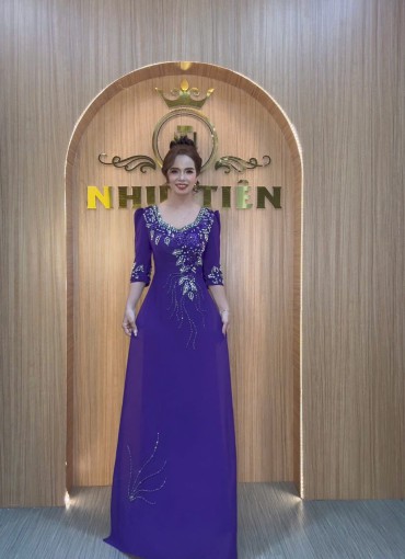 ÁO DÀI DẠ HỘI TÍM HUẾ - DH1075