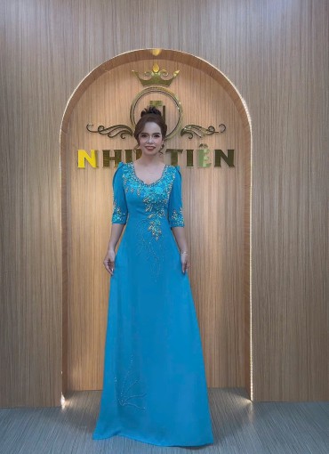  ÁO DÀI DẠ HỘI XANH NGỌC- DH1075