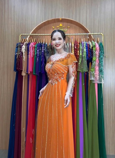 ÁO DÀI DẠ HỘI CAO CẤP CAM NGHỆ - DHCC101